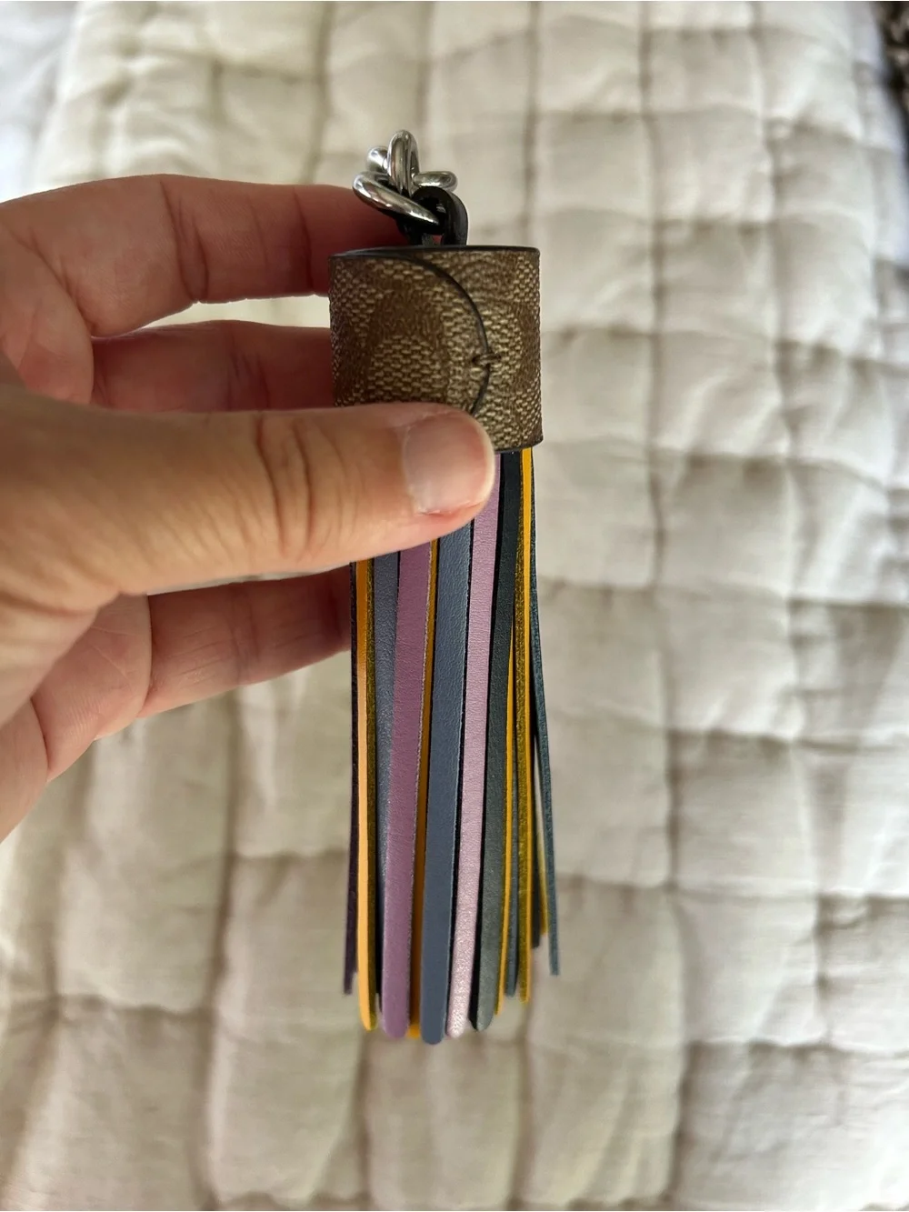 Coach Multicolor Leather Tassel Keychain